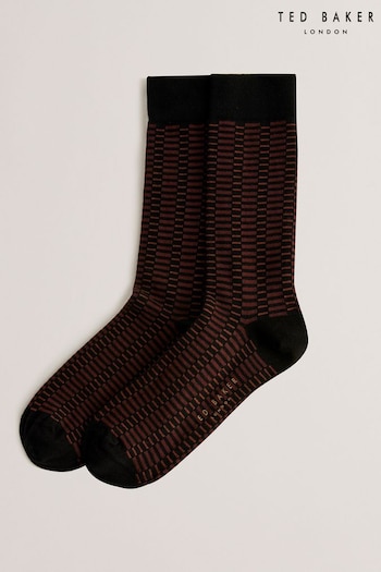 Ted Baker Sokkone Patterned Brown Socks (B06382) | £10