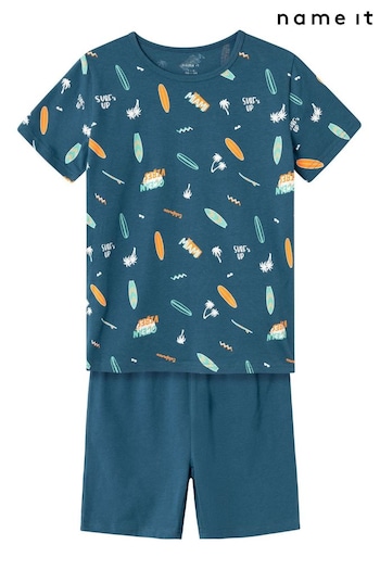 Name It Blue Short Sleeve Printed Pyjamas (B06506) | £15