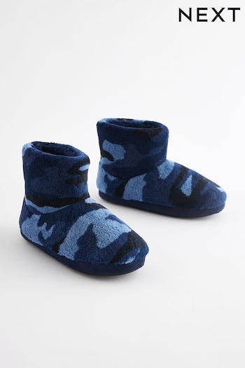 Blue Camo Warm Lined Slipper Boots (B06591) | £12 - £15