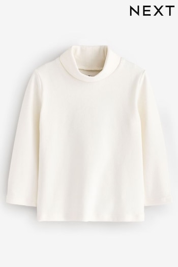 Cream Brushed Long Sleeve Roll Neck Top (3mths-7yrs) (B06655) | £5 - £7