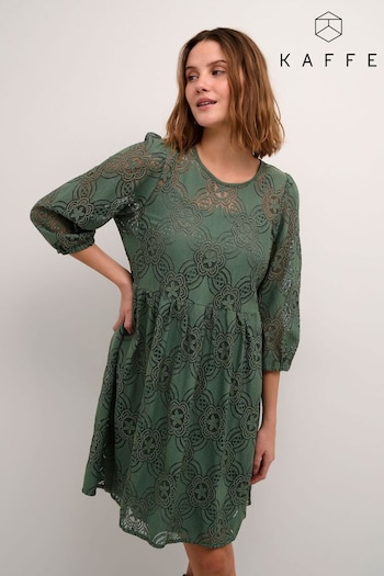 Kaffe Green Paula Lace Above Knee Length Dress (B06658) | £80