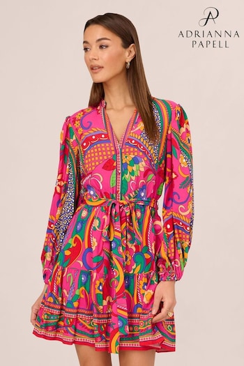 Adrianna Papell Pink Printed Short Dress (B06747) | £139