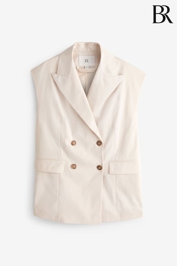 Banana Republic Cream Linen Double-Breasted Waistcoat (B06760) | £160