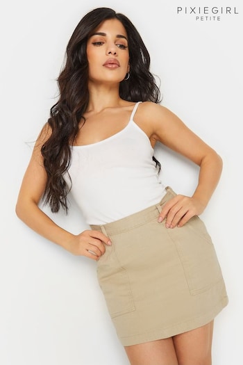 PixieGirl Petite Natural Utility Style Pocket Skirt (B06763) | £24
