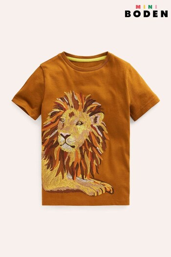 Boden Brown Superstitch Animal Print T-Shirt (B06916) | £19 - £21