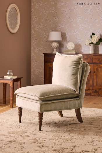 Laura Ashley Baron Chenille Hazlenut Nordan Armless Accent Chair (B06926) | £299