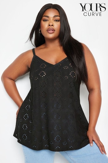Yours Curve Black Broderie Cami (B06975) | £19