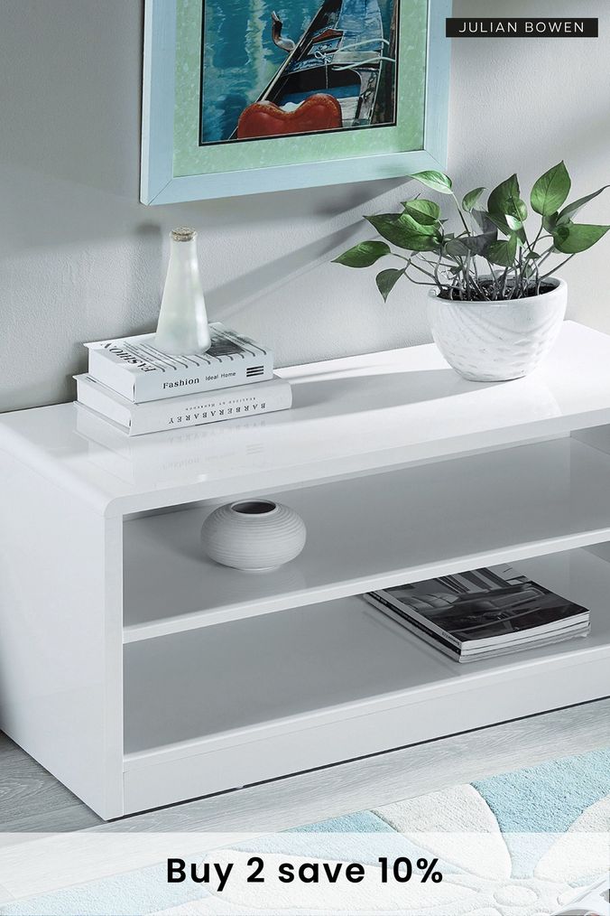 White gloss corner on sale tv unit next