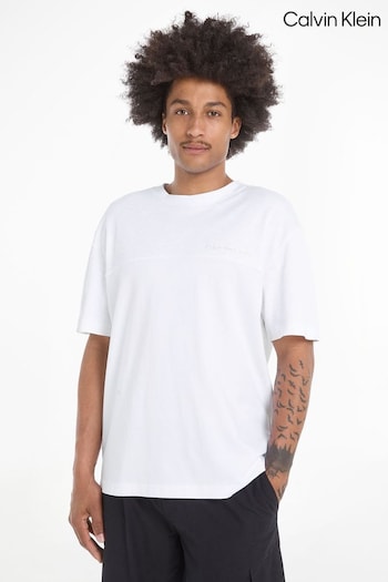 Calvin High Klein Cut and Sew Logo White T-Shirt (B07049) | £55