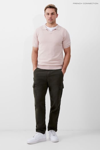 French Connection Pink Resort Long Sleeve Polo Shirt (B07099) | £35