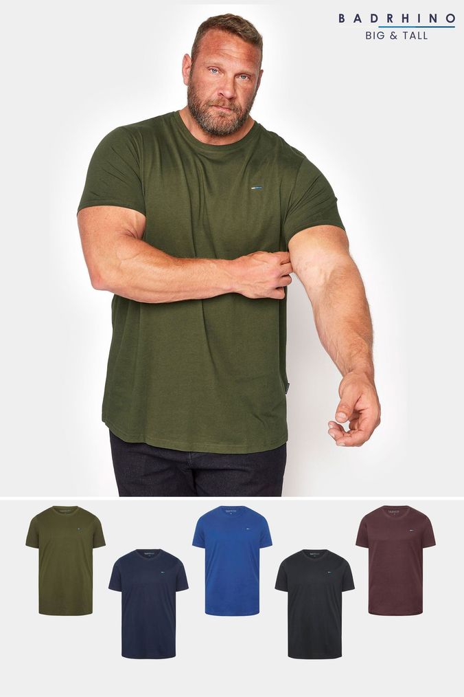 Buy Men s Bad Rhino Big Tall T Shirts 100 Cotton Tops Online Next UK