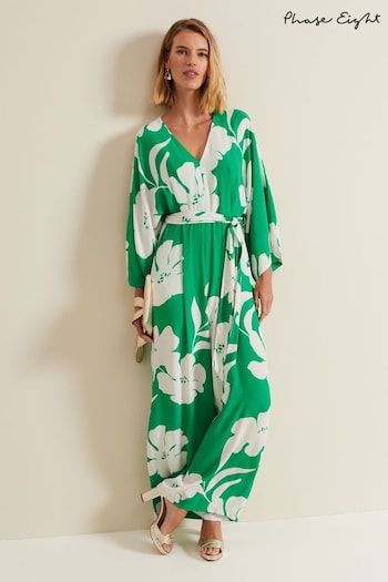 Phase Eight Green Bernice Print Jumpsuit (B07176) | £139