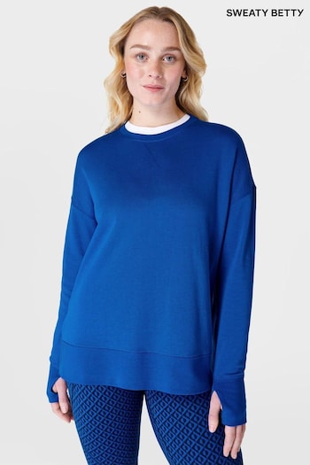 Sweaty Betty Lightning Blue After Class Longline Sweatshirt (B07194) | £50