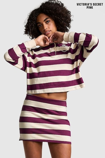 Victoria's Secret PINK Purple Rose Stripe Rugby Mini Skirt (B07684) | £25