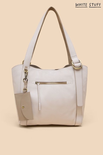 White Stuff White Leather Hannah Tote Bag (B07691) | £99