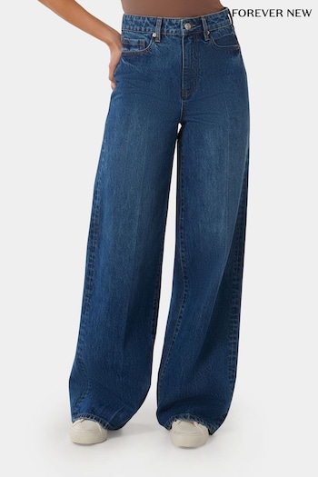 Forever New Blue Heather Wide Leg Jeans kurzem (B07747) | £60