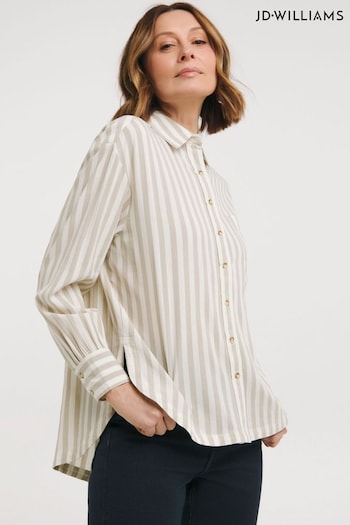 JD Williams Oversized Cream Stripe Shirt (B07814) | £28