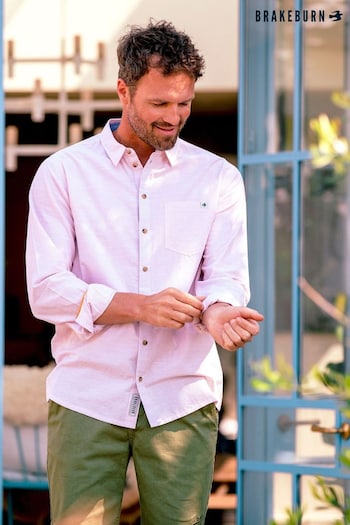 Brakeburn Pink Stripe Long Sleeve Shirt (B07924) | £50
