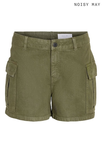 NOISY MAY Green Cargo Mom Denim Shorts (B07998) | £26
