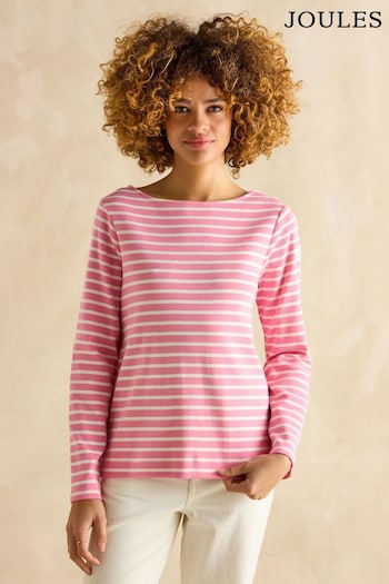 Harbour Pink/White Boat Neck Breton Top (B10038) | £30