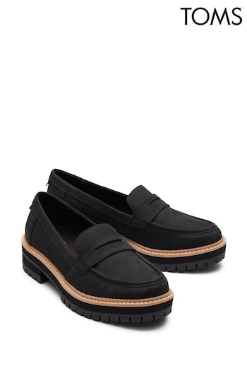 TOMS Cara Black Loafers (B10068) | £100