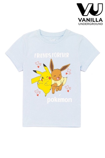 Vanilla Underground Blue Girls Pokemon T-Shirt (B10248) | £14