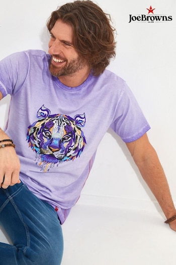 Joe Browns Purple Geo Tiger Graphic T-Shirt (B10703) | £27