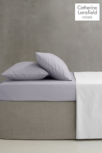 Catherine Lansfield Lilac Percale 180 Thread Count Extra Deep Fitted Sheet (B10747) | £14 - £18