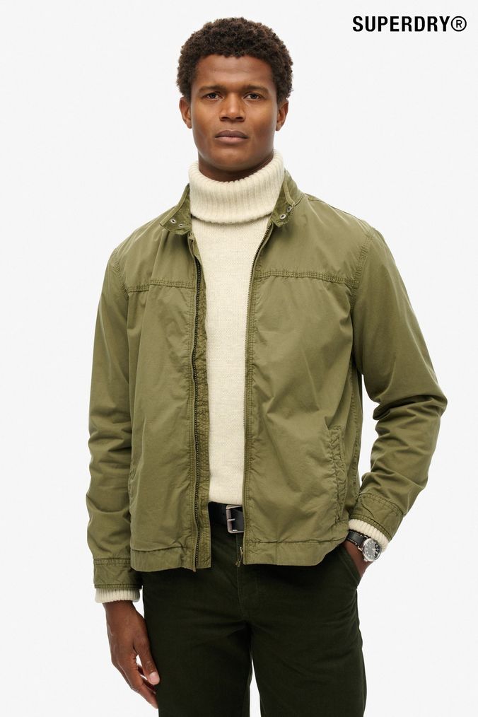 Mens Green Harrington Jackets Cotton Mix Harrington Jackets Next Official Site