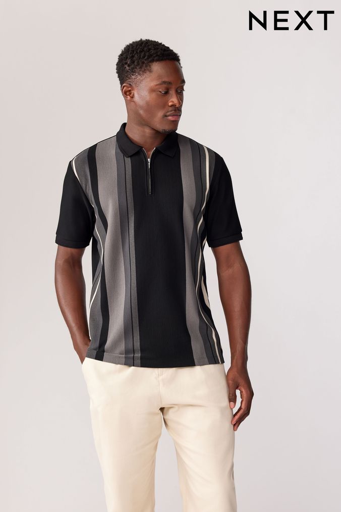 Buy Men s Zip Neck Tops Online Next UK