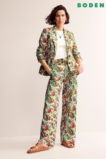 Boden floral Westbourne Linen Trousers (B11022) | £98