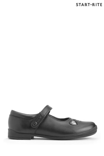 Start-Rite Stardust Black Leather Mary Jane School YEEZY Shoes (B11088) | £46