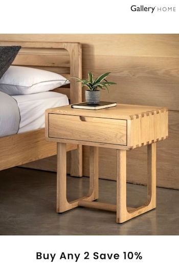 Gallery Home Natural Neston 1 Drawer Bedside Table (B11089) | £330