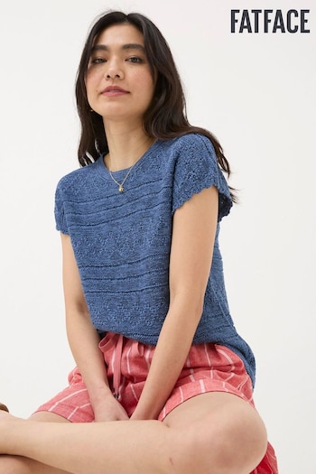 FatFace Blue Tasmin Ikat Knit T-Shirt (B11123) | £48
