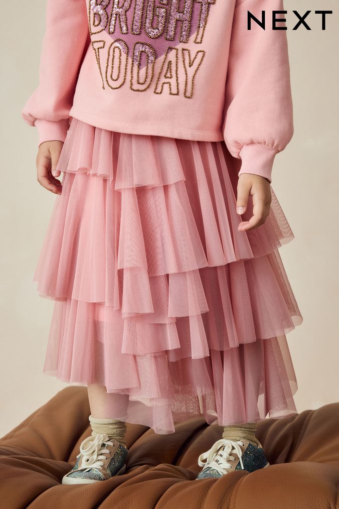 Pink pleated skirt next top