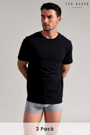Ted Baker Black Crew Neck T-Shirts 3 Pack (B11208) | £43