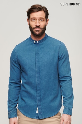 Superdry Blue Merchant Grandad Shirt (B11263) | £55