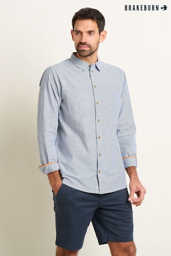 Brakeburn Blue Stripe Long Sleeve Shirt (B11360) | £50