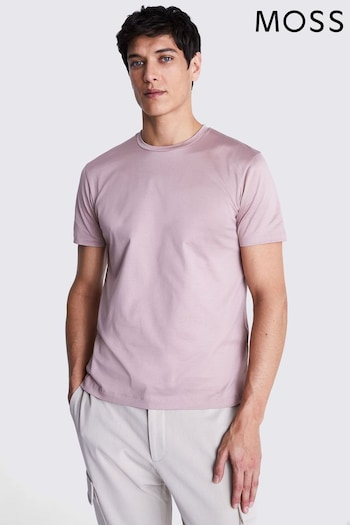 MOSS Pink Mercerised Crew-Neck T-Shirt (B11362) | £30