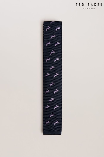 Ted Baker Blue Sanfred Embroidered Knit Tie (B11366) | £45