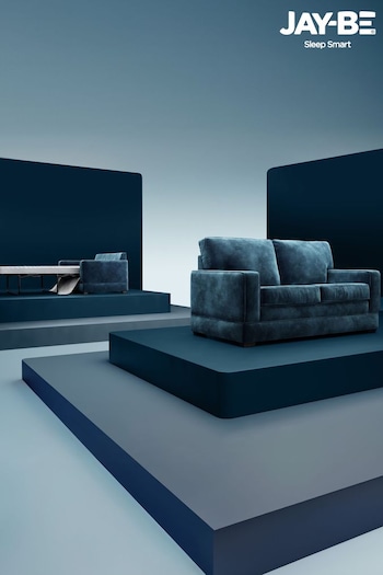 Jay-Be Luxe Velvet Airforce Blue Urban 2 Seater Sofa Bed (B11382) | £1,550