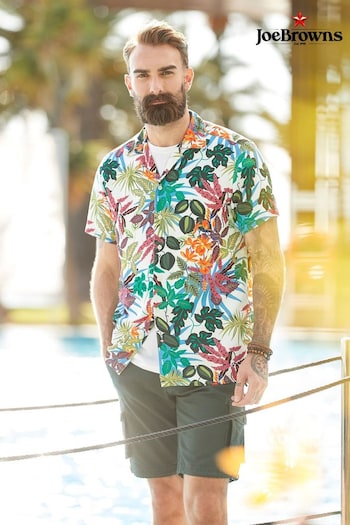 Joe Browns Multi Tropical Print Open Collar Shirt (B11453) | £43