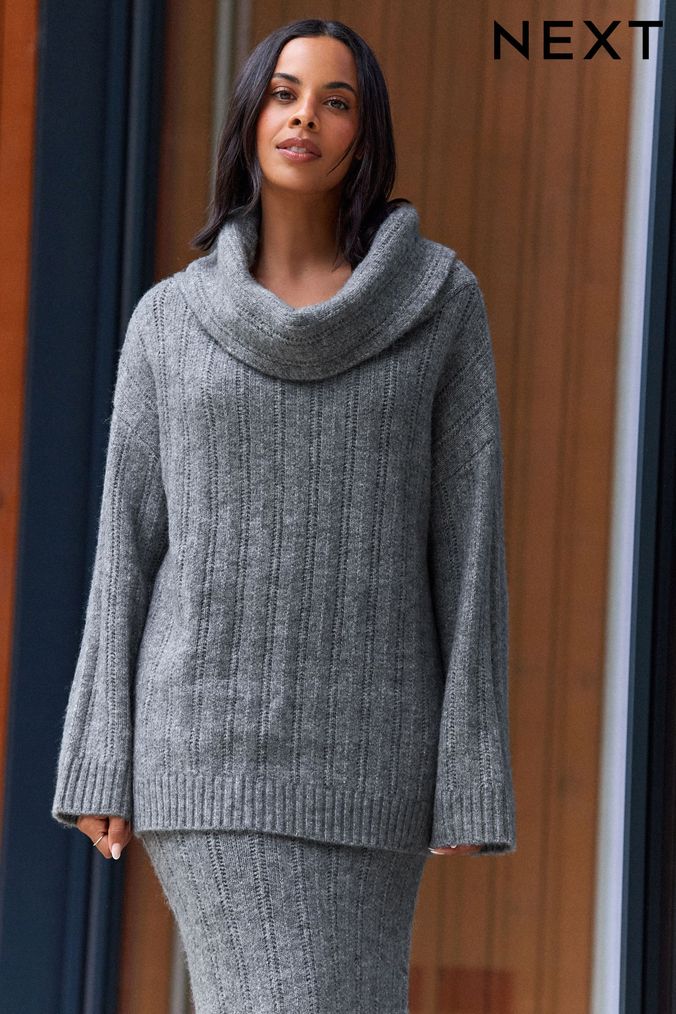 Buy Women s Curve Grey Jumpers Workwear Online Next UK