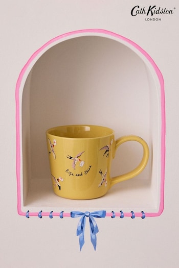 Cath Kidston Set of 4 Yellow Love Birds Dolly Mugs (B11849) | £40