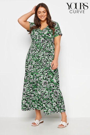 Yours Curve Green Tiered Maxi Dress (B11930) | £37