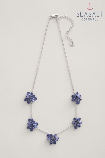 Seasalt Cornwall Blue Corsage Flower Chain Necklace (B11946) | £36