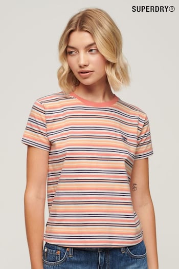Superdry Multi Essential Logo Striped Fitted T-Shirt (B11959) | £20