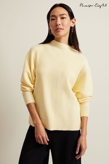 Phase Eight Yellow Hannah Funnel Neck Jumper (B11985) | £69