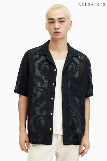 AllSaints Black Cerrito Short Sleeve Shirt (B12185) | £119