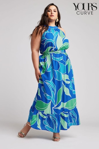 Yours Curve Blue YOURS LONDON  Abstract Print Maxi Dress (B12227) | £60